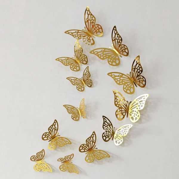 3d Wall Stickers Hollow Butterfly For Kids Rooms Home Wall Decor Diy Fridge Stickers Room Decoration
