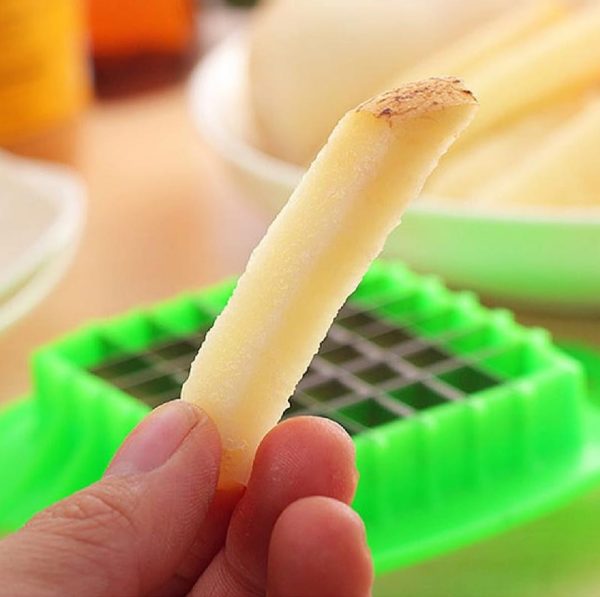 Multifunctional Potato Cutter And French Fry Maker – Stainless Steel Vegetable And Fruit Slicer, Chopper, Dicer, Kitchen Tool For Cutting Fries, Chips, And Healthy Snacks – Durable Abs Handle With 36-blade Grid (random Color)
