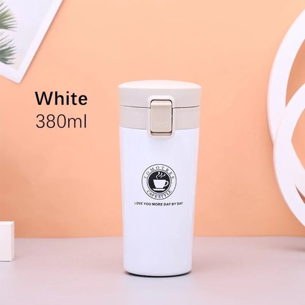 Hot & Cold Stainless Steel Vacuum Flask – 380ml | Double Wall Insulated Water Bottle | Leakproof Coffee & Tea Thermos Travel Mug