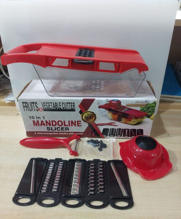 10 In 1 Mandoline Multi-functional Vegetable Cutter | Manual Potato Peeler, Carrot, Cheese, Grater Dicer (random Color