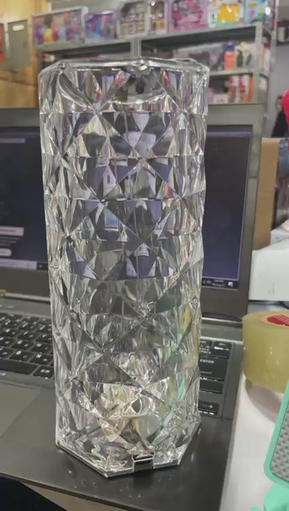 16 Colors Diamond Rose Crystal Touch Lamp Bedside Acrylic Usb Rechargeable Table Lamp – With Remote