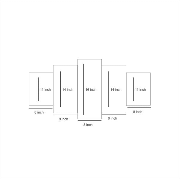 5 Piece Modular Hd Printed Wall Frame – Calligraphy Wall Frame