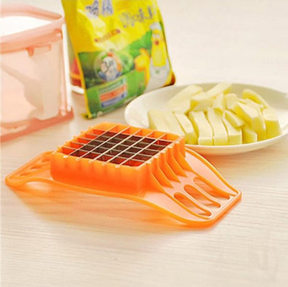 Multifunctional Potato Cutter And French Fry Maker – Stainless Steel Vegetable And Fruit Slicer, Chopper, Dicer, Kitchen Tool For Cutting Fries, Chips, And Healthy Snacks – Durable Abs Handle With 36-blade Grid (random Color)