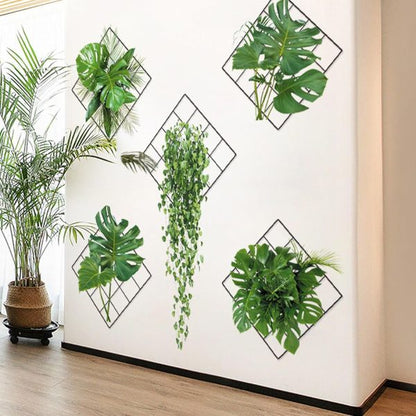 3d Green Plant Wall Sticker, 3d Effect Tropical Vivid Green Plants Wall Stickers For Living Room, Bedroom (random Design