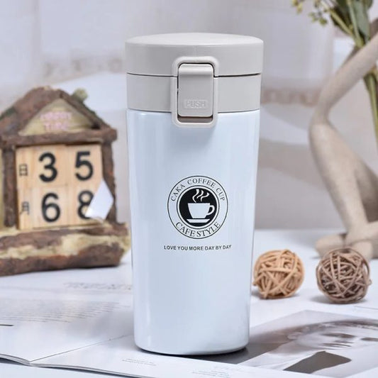 Hot & Cold Stainless Steel Vacuum Flask – 380ml | Double Wall Insulated Water Bottle | Leakproof Coffee & Tea Thermos Travel Mug