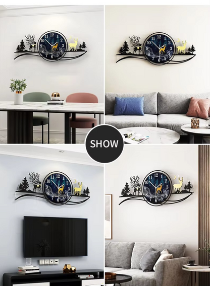 Title 3d wall clock with light