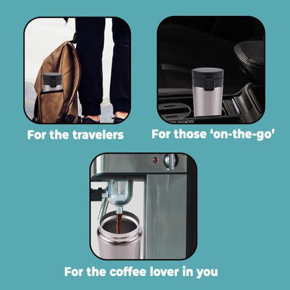 Hot & Cold Stainless Steel Vacuum Flask – 380ml | Double Wall Insulated Water Bottle | Leakproof Coffee & Tea Thermos Travel Mug