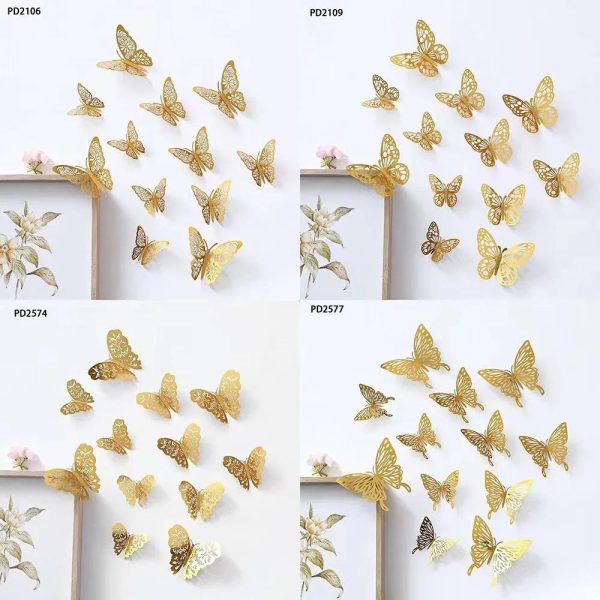 3d Wall Stickers Hollow Butterfly For Kids Rooms Home Wall Decor Diy Fridge Stickers Room Decoration
