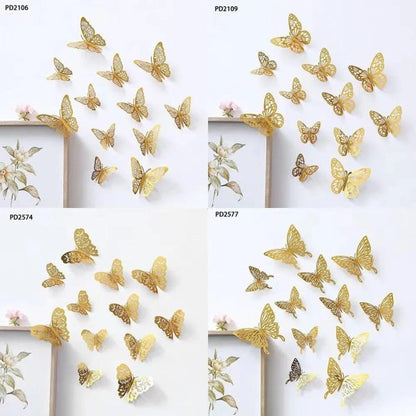 3d Wall Stickers Hollow Butterfly For Kids Rooms Home Wall Decor Diy Fridge Stickers Room Decoration