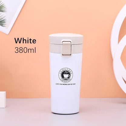 Hot & Cold Stainless Steel Vacuum Flask – 380ml | Double Wall Insulated Water Bottle | Leakproof Coffee & Tea Thermos Travel Mug