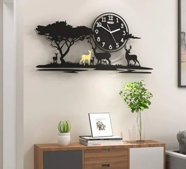 3d Jungle Wooden Wall Clock