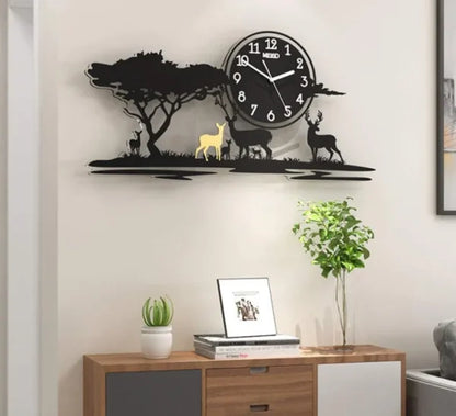 3d Jungle Wooden Wall Clock